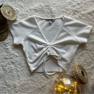 White adjustable crop top